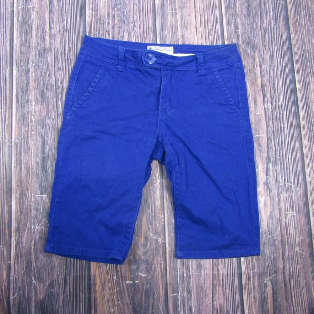 Love‎ Culture Jeans Bermuda Womens L Blue Twill Cotton Spandex Pockets 9 Inseam